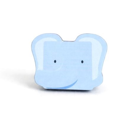 Kids Handmade Acacia Wood Blue Elephant Knob